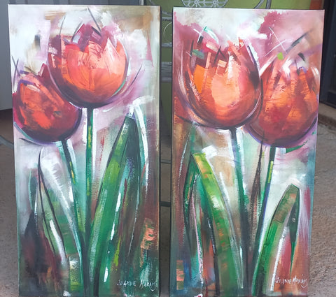 Red tulips-set