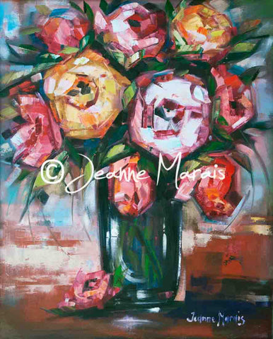 Orange and coral roses