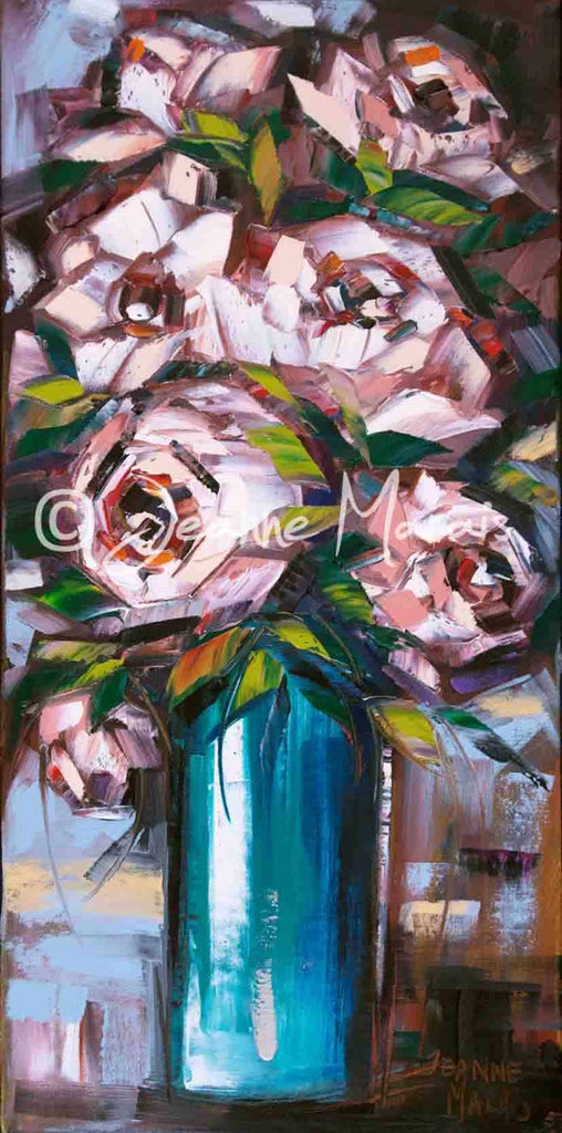 Pink roses tall two
