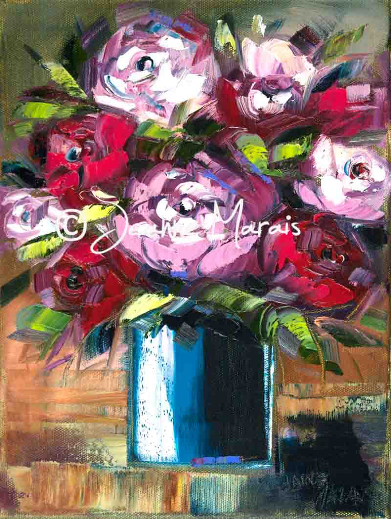 Purple and red roses one